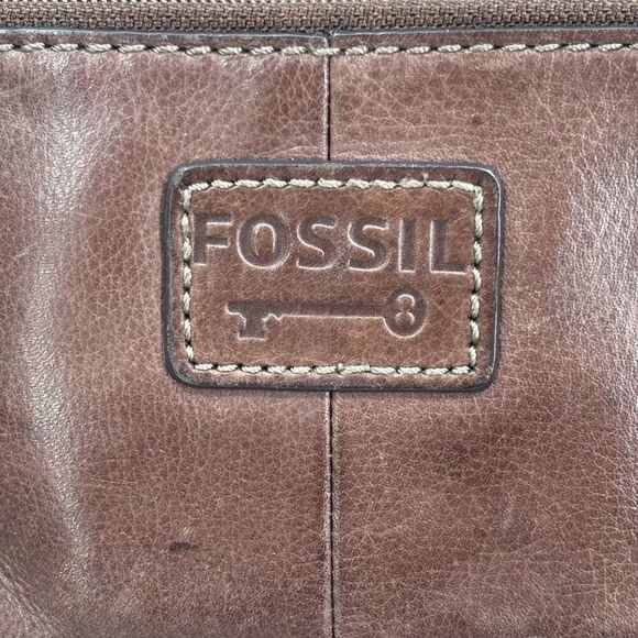 Fossil Crosstown Vintage Pebbled Leather Crossbody Bag Brown - Picture 3 of 14